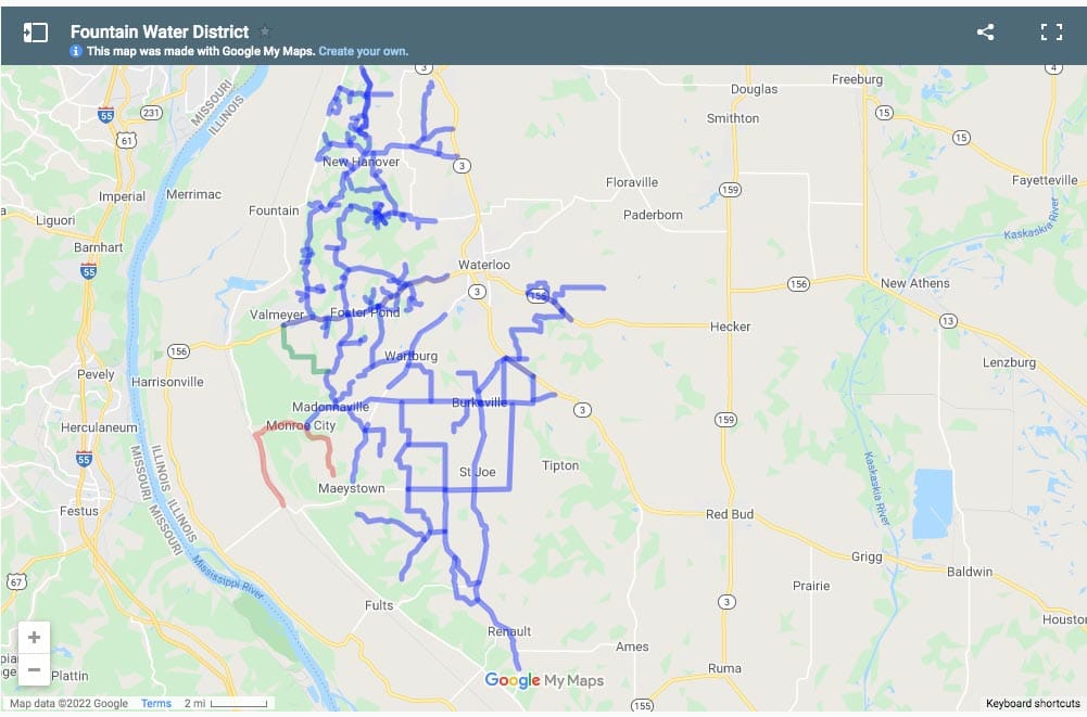 Fountain Water District map