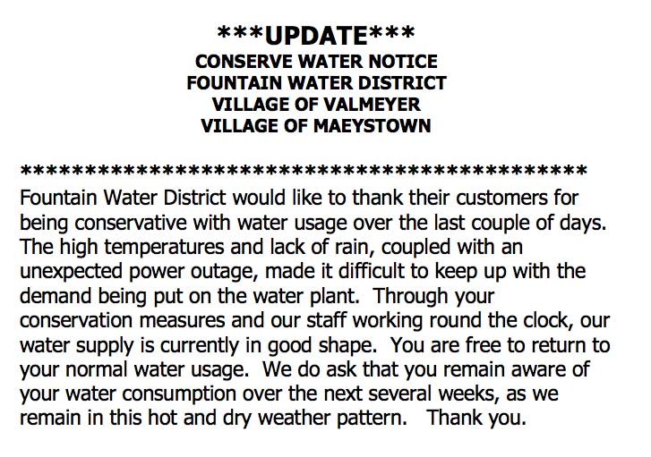 water notice